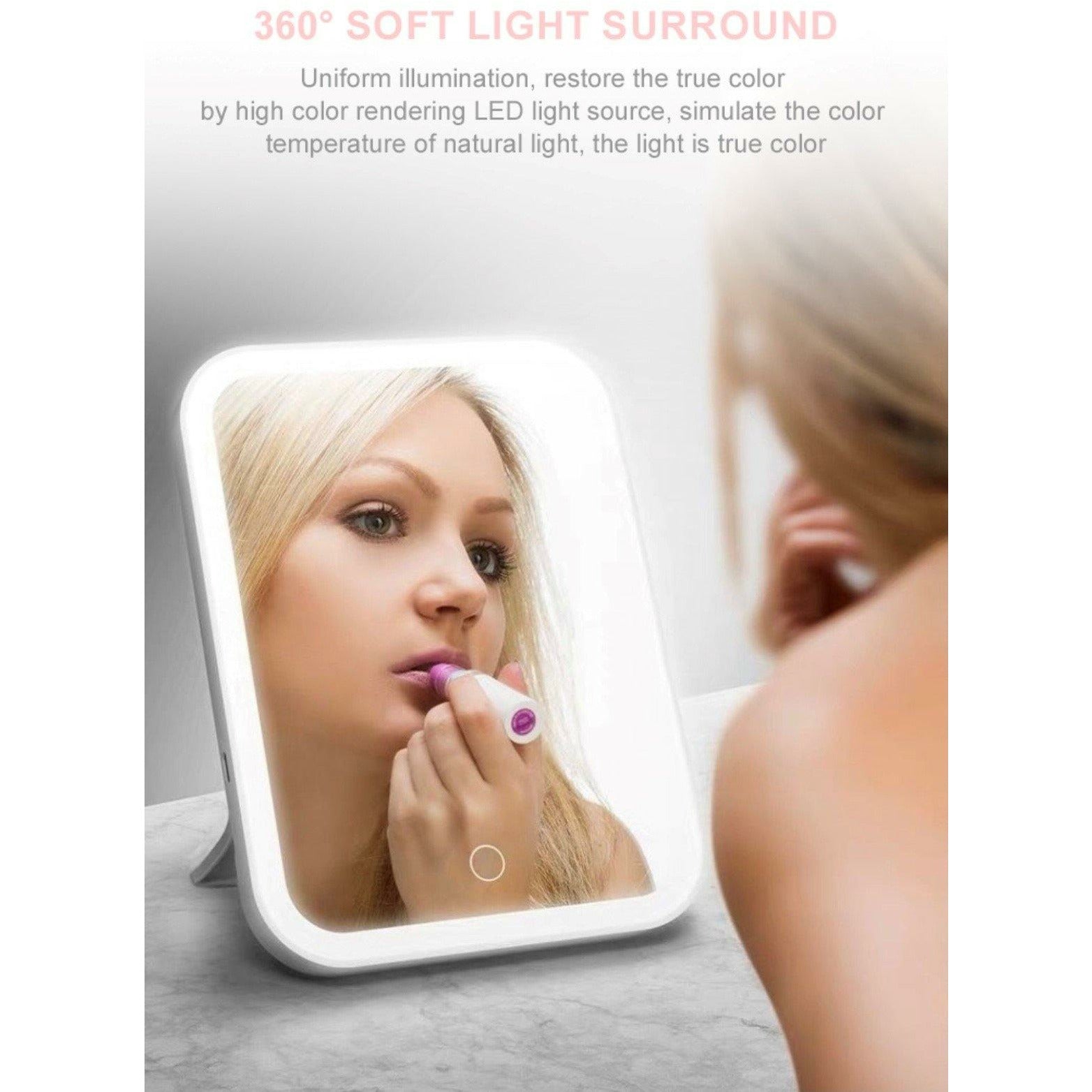 DivaDolly Touch Switch Rechargeable LED Mirror - DivaDolly